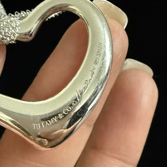 Tiffany & Co. Elsa Peretti Open Heart Pendant Long Mesh Necklace - Picture 6 of 13